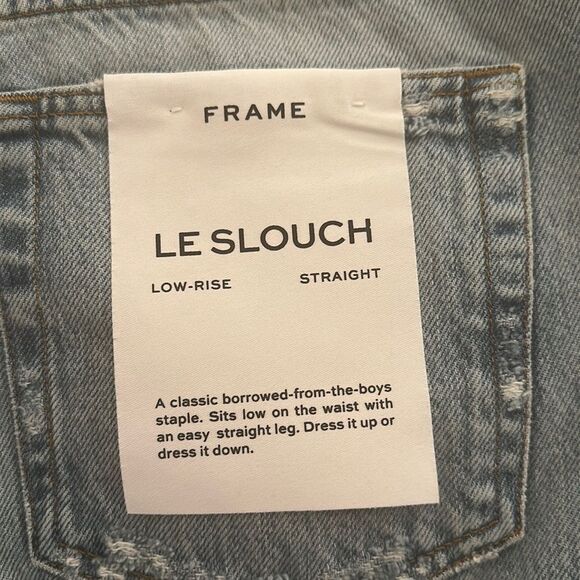 FRAME Le Slouch Low Rise, Straight Destructed Denim - NWT - size 30 - Picture 13 of 16